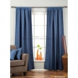 Blue Tab Top Matka Raw Silk Curtain / Drape / Panel - Piece