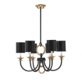 Savoy House Parkdale Matte Black with Gold Highlights 6-light Chandelier