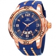 Joshua & Sons Men's Swiss Quartz Diamond Date Blue Strap Watch