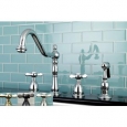 Victorian Cross-Handle Kitchen Faucet w/ Side Sprayer