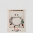 Girls' Holiday Charm Bracelet and Earrings Set - Cat & Jack Red