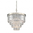 Tierney Polished Nickel Finish Optic Acrylic Accents 6-light Chandelier