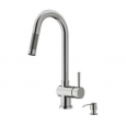 VIGO Gramercy Stainless Steel Pull-Down Kitchen Faucet with Soap Dispenser