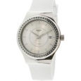 Swatch Women's Sistem Snow YIS406 Silver Rubber Automatic Fashion Watch