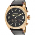 Invicta Men's Aviator 22986 Rose-Gold Leather Quartz Dress Watch