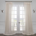 Exclusive Fabrics Linen Open Weave Cream Sheer Curtain Panel 96