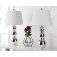 Safavieh Lighting 26.5-inch Jayne Three Sphere Glass Silver Table Lamps (Set of 2)