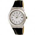 Swatch Men's Irony YLS453 Black Leather Swiss Quartz Fashion Watch