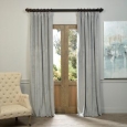 Exclusive Fabrics Signature Silver Grey Velvet Blackout Curtain Panel