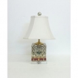 Empress Pattern Box Porcelain Table Lamp on Crystal Base