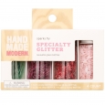 Hand Made Modern Valentine's Glitter 4ct, Pink