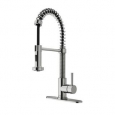 VIGO Edison Stainless Steel Pull-Down Spray Kitchen Faucet with Deck Plate
