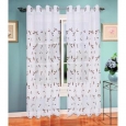 Window Elements Multicolor Sheer Extra-wide Birch Leaf Embroidered 84-inch Curtain Panel - 54 x 84