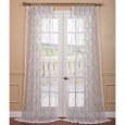 Exclusive Fabrics Florentina Silver Embroidered Sheer Curtain Panel