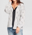 Women's Embellished Pointelle Open Cardigan - A Day Gray S