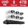LaView 8 Channel UHD 4K IP NVR with (6) 4MP Bullet Cameras and a 4TB HDD