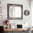 Furniture of America Revo Industrial Antique Black Framed Wall Mirror