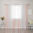 Aurora Home Ombre Border Faux Linen Curtain Panel (Pair) - 50 x 84