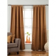 Brown Tab Top Matka Raw Silk Curtain / Drape / Panel - Piece