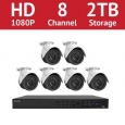 LaView 8 Channel 1080p IP NVR with (6) 1080p Bullet Cameras and a 2TB HDD