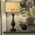 29.25-inch Wood and Script Table Lamp