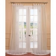 Exclusive Fabrics Off White Poly Voile Sheer Curtain Panel Pair