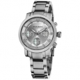 Akribos XXIV Women's Silvertone Quartz Chronograph Stainless Steel Bracelet Watch