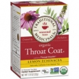 Traditional Medicinals Organic Throat Coat Herbal Tea Lemon Echinacea 16 Tea Bags