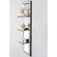 Silvertone Glass Mirrored Wall Shelf