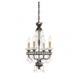 Savoy House Bronze Metal and Crystal 4-light Mini Chandelier