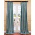 Exclusive Fabrics Blue Agave Yarn Dyed Faux Dupioni Silk Curtain Panel
