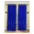 Enchanting Blue Ring Top Sheer Sari Curtain / Drape / Panel - Piece
