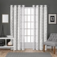 ATI Home Panza Sheer Linen Geometric Grommet Top Curtain Panel Pair