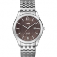 Timex Men's T2N848 Elevated Classics Dress Silvertone Expansion Band Watch