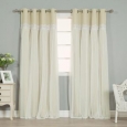 Aurora Home Lace Overlay Propose Blackout Grommet-top Curtain Panel Pair