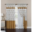 VCNY Venice Embroidered Curtain Panel with Attached Valance and Backing