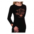 Harley-Davidson Women's Original Vintage Long Sleeve Round                          Neck Shirt, Black