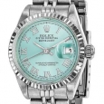 Certified Pre-ownd Rolex Steel/18 Karat White Gold Ladies Datejust Ice Blue Watch