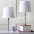 Safavieh Lighting 16-inch Nola White Shade Stacked Crystal Ball Table Lamp