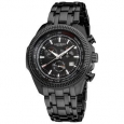 Akribos XXIV Men's Chronograph Tachymeter Black Stainless Steel Bracelet Watch