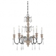 Savoy House Madeliane Distressed White Wood and Iron 6-light Chandelier