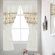 Savoy Gold and Ivory Embroidered 54-Inch Bathroom Curtain Panel (Pair)