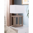 Sturdy Table Lamp With Wooden Base, Light Brown