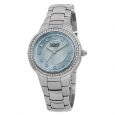Burgi Women's Swiss Quartz Diamond Stainless Steel Blue Bracelet Watch