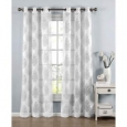 Window Elements Penelope White Cotton-blend 96-inch Burnout Sheer Grommet Curtain Panel Pair