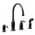 Design House 525790 Single Handle Kitchen Faucet with Side Spray & Soap Dispenser