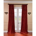 Exclusive Fabrics Astoria Red/ Bronze Faux Silk Jacquard Curtains