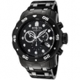 Invicta Men's 'Pro Diver' Chronograph Black IP Stainless Steel Watch
