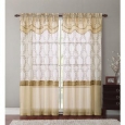 VCNY Everwood Embroidered Sheer Curtain Panel with Attached Valance 55