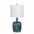 Fangio Lighting's 5148FRST 27 in. Striped Jug Glass Table Lamp in a Frosted Blue & White Striped Finish